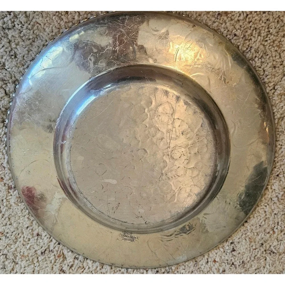 Vintage Continental‎ Silverplate Gallery Tray Floral Scalloped Edge